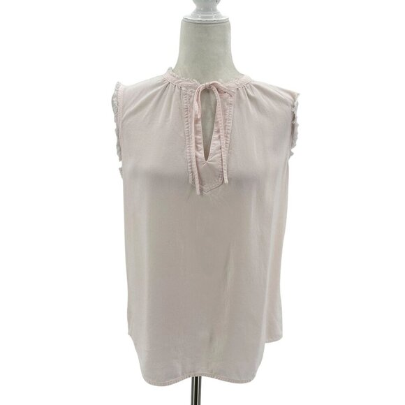 Cloth & Stone Tencel Light Pink Frayed Sleeveless Top Womens Small - Picture 1 of 8